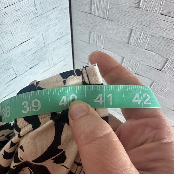 J Jill Womens dress Floral brown cream button skirt pockets soft TradMom Mod - Picture 10 of 11